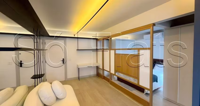 The First Place, apto disponível para locação com 36m², 1 dormitório e 1 vaga de garagem.