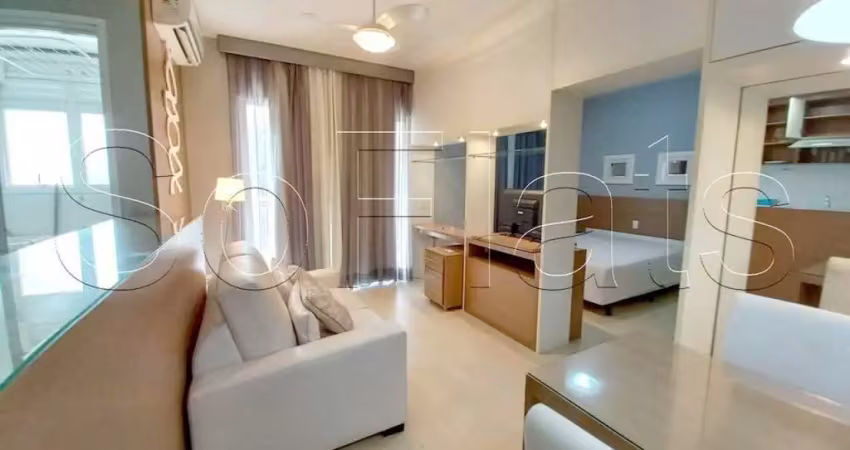 Flat próx ao Parque Trianon, Parque Mario Covas e a Rua Augusta, totalmente mobiliado.
