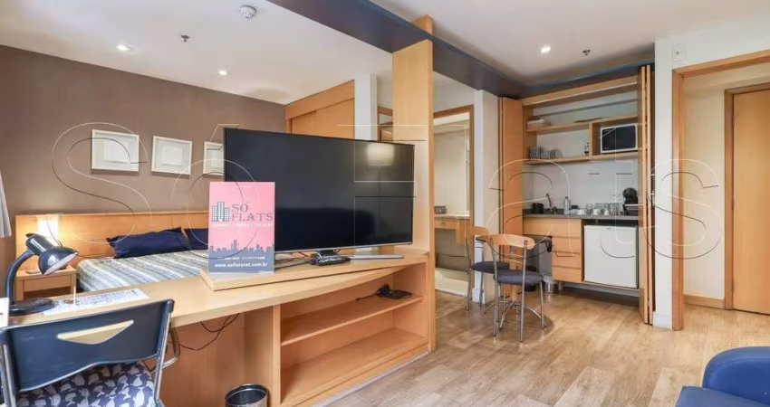 Transamérica Jardins, apto disponível para locação contendo 43m², 2 dormitórios e 1 vaga.