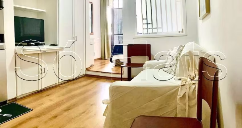 Poeta Drummond, flat disponível para locação contendo 28m², 1 dormitório e 1 vaga.
