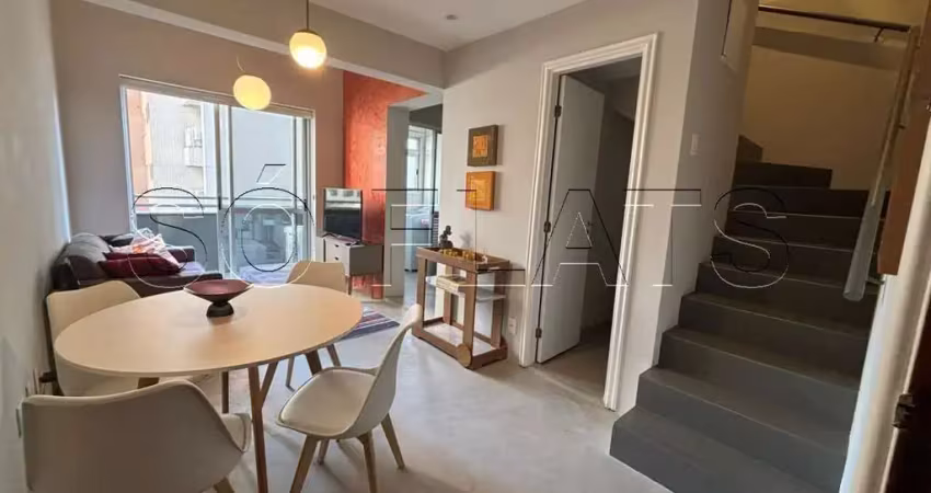 Apto disponível para locação em pinheiros com 50m², 1 dormitório e 1 vaga de garagem.