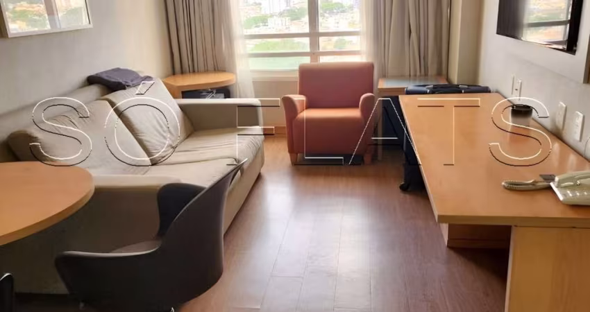 Flat em Guarulhos com fácil acesso a SP contendo 33m² 1 dormitório 1 vaga disponível para locação.