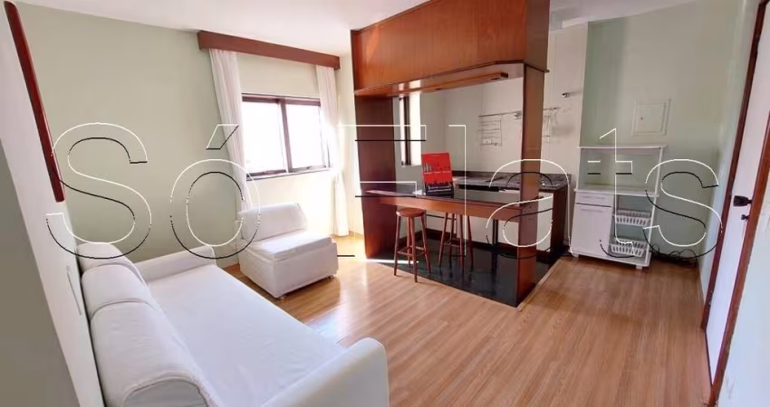 Flat no The Plaza com 50m² 1 dormitório 1 vaga de garagem disponível para locação nos Jardins.