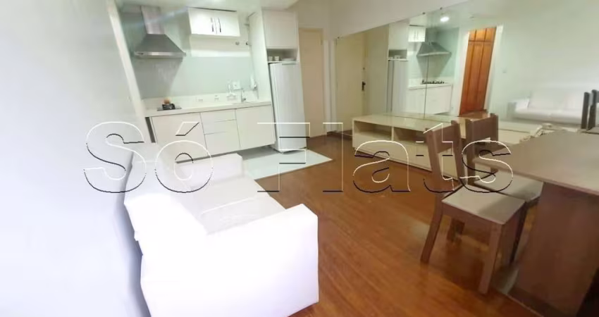 Apto Paulistânia contendo 42m², 1 dormitório e 1 vaga para locação no Jardim Paulista.