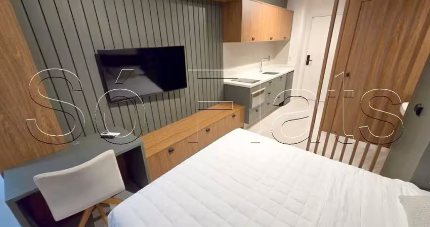 Studio nine 3134, apto totalmente equipado disponível para locação com 21m² e 1 dormitório.