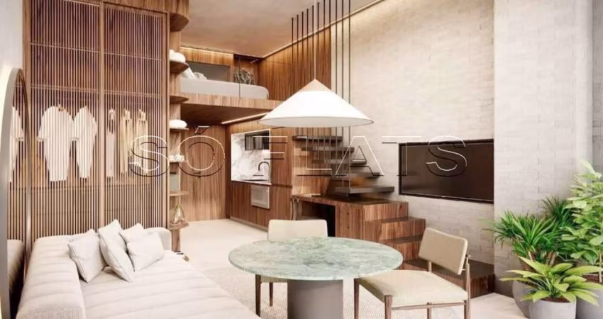 Apartamento tipo studio em Moema com 23,96m² sem vaga de garagem.