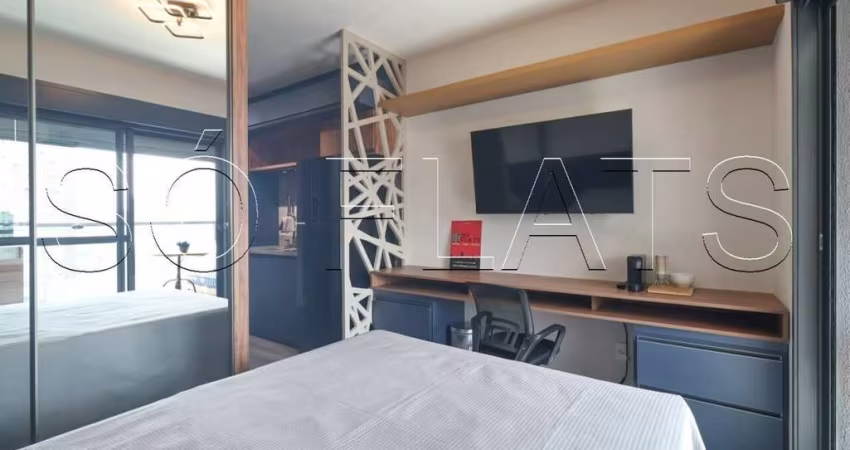 Apto no Haus Mitre Brooklin, disponível para locação com 26m², 1 dormitório e mobiliado.