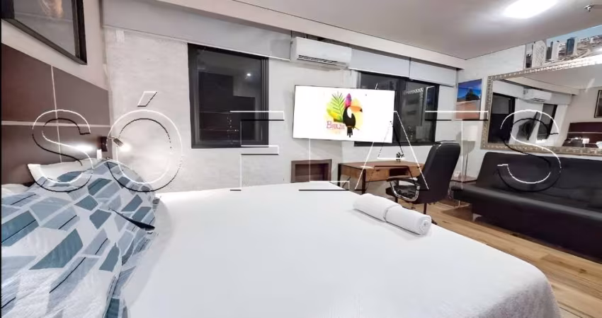 Flat Transamérica Nações Unidas disponível para venda com 28m², 01 dormitório e 01 vaga de garagem