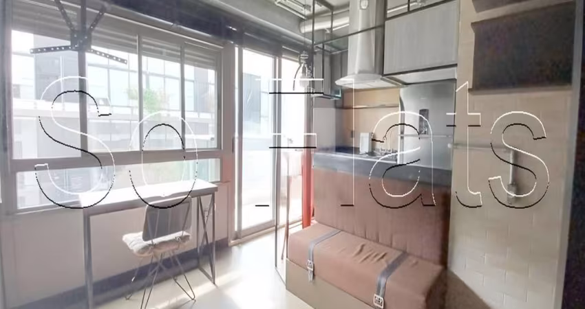 Studio Diseno Pinheiros disponível para locação com 39m², 1 dormitório e 1 vaga de garagem.
