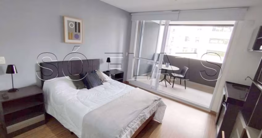 VN Gomes de Carvalho, apto disponível para locação contendo 30m², 1 dormitório e 1 vaga.