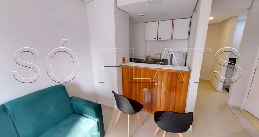 Apto no QI com 38m², 1 dormitório e 1 vaga de garagem, disponível para locação em Moema.