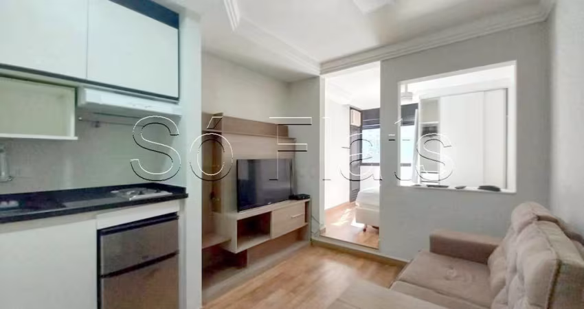 Flat disponível para locação no Poeta Drummond, contendo 26m², 1 dormitório e 1 vaga de garagem.