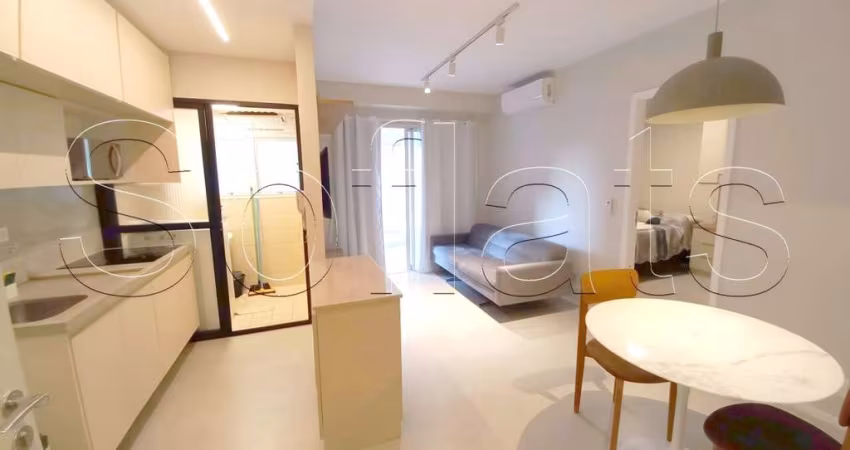 Apto disponível para locação contendo 46m² com 1 dormitório e 1 vaga de garagem no Brooklin.