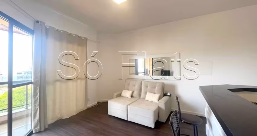 Flat para locação no Montecattini com 42m², 1 dormitório, 1 vaga de garagem no Morumbi.