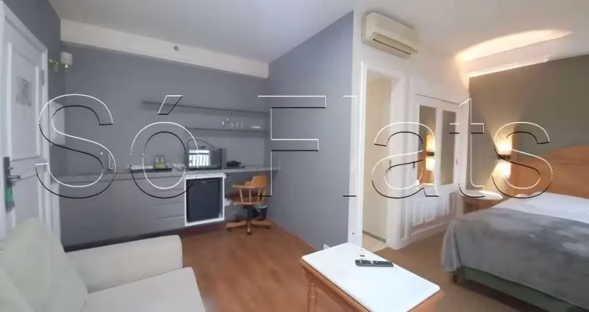 Flat Estanplaza Ibirapuera disponível para venda com 28m², 01 dormitório e 01 vaga de garagem