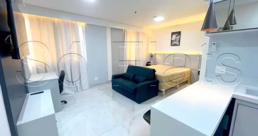 Flat disponível para locação contendo 25m², 1 dormitório e 1 vaga de garagem.