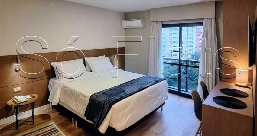 Flat Interative com 25m², 1 dormitório e 1 vaga disponível para locação nos Jardins.