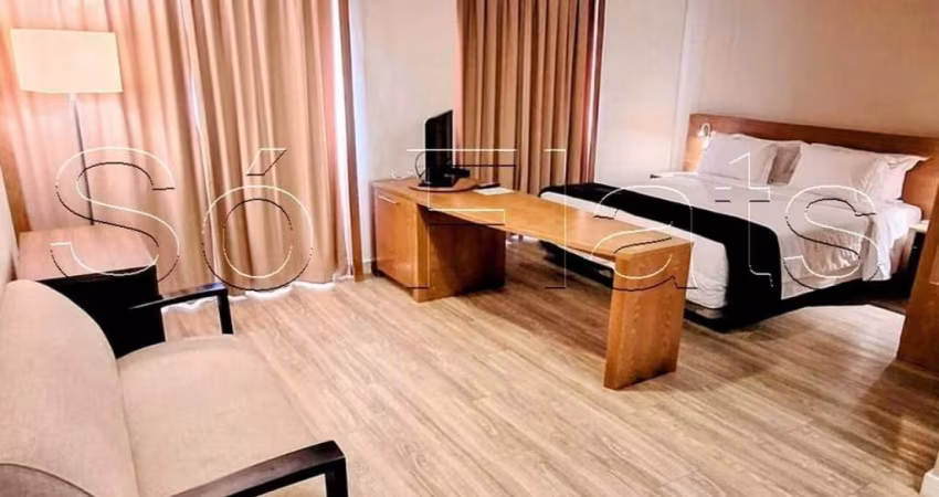 Apto disponível para locação no Wyndham SP Paulista contendo 27m², 1 dormitório e 1 vaga de garagem.