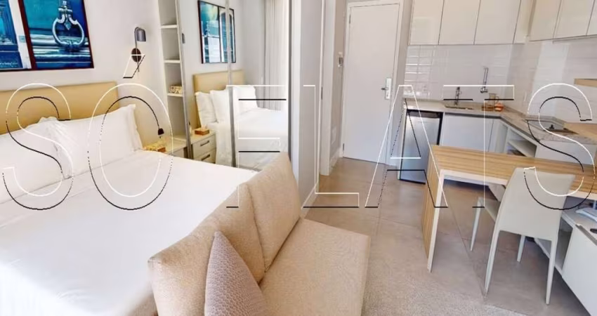 Apto para locação de alto padrão com 36m² no bairro de Pinheiros ao lado do Shopping Iguatemi.