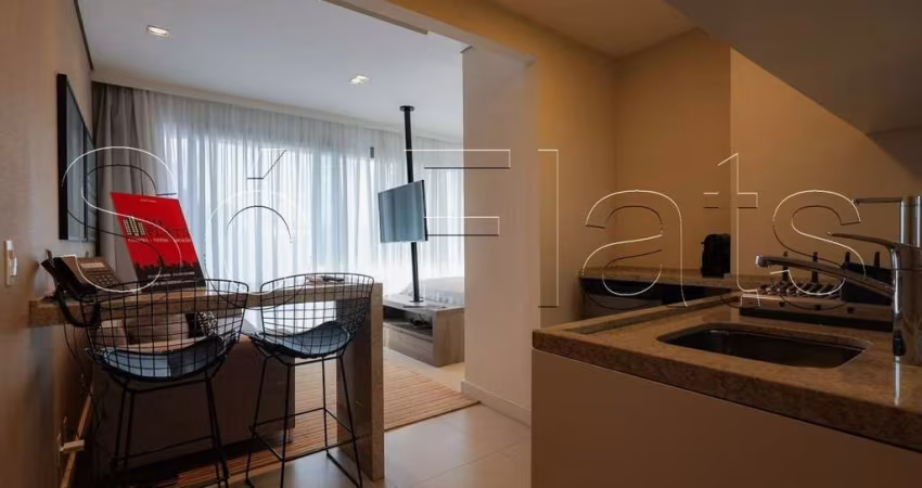 Flat para locação de alto padrão com 42m² no bairro de Pinheiros ao lado do Shopping Iguatemi.