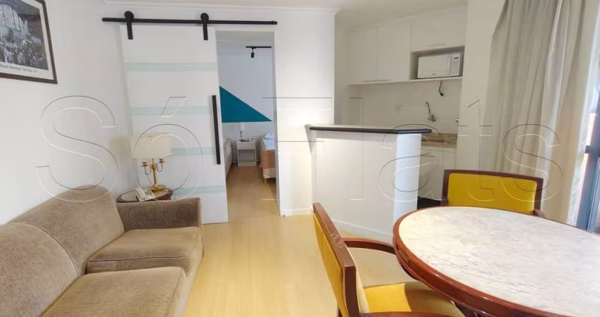 Higienópolis Classic, flat disponível para locação contendo 39m², 1 dormitório e 1 vaga de garagem.