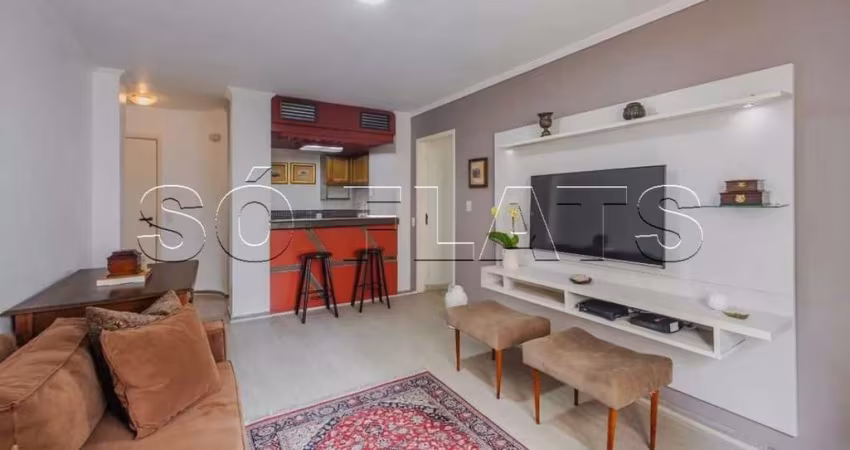 Flat de alto padrão disponível para locação nos Jardins próximo da R. Augusta e Av. Paulista.