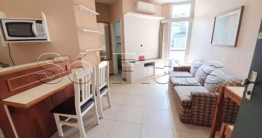 Flat no stagium studio contendo 35m², 1 dorm e 1 vaga nos jardins, disponível para locação.