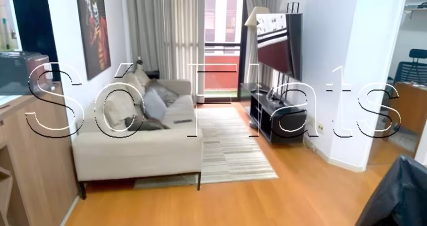 Royal Brooklin, apto disponível para locação contendo 50m², 2 dormitórios e 1 vaga.