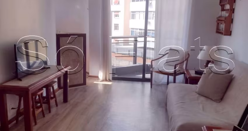 Massis, apto nos Jardins disponível para locação com 48m², 1 dormitório e 1 vaga de garagem.