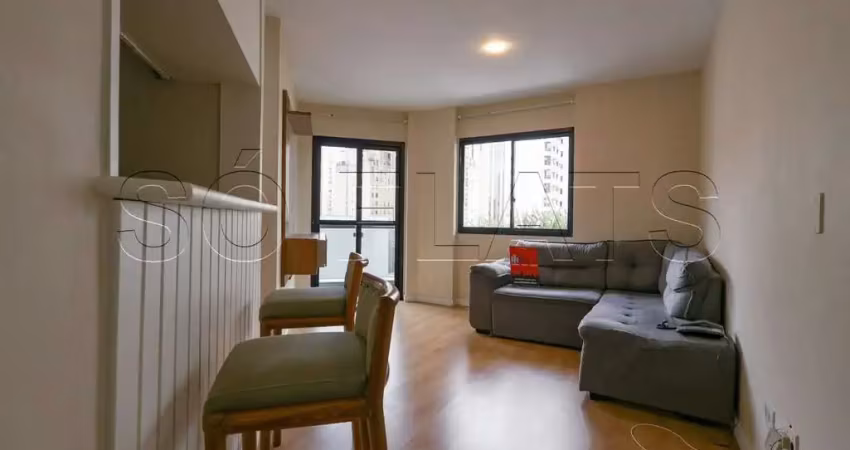 Flat no jardim paulista para locação, próximo a avenida nove de julho e shopping pamplona.