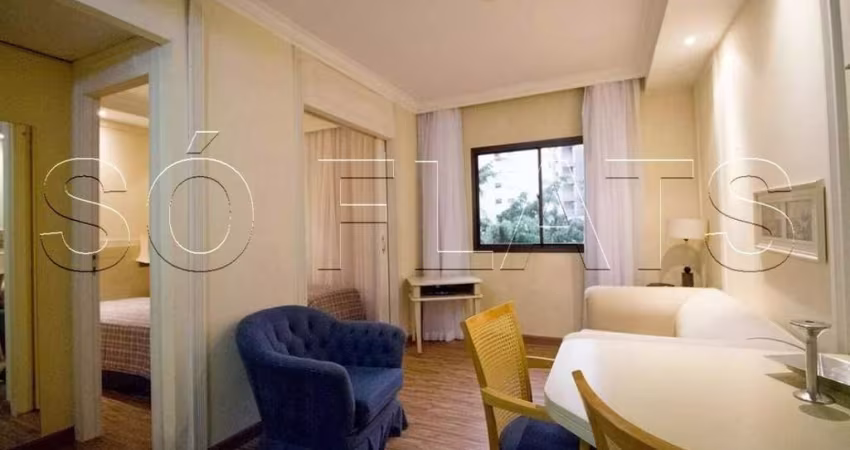 Flat no The World com 30m²,1 dormitório e 1 vaga, disponível para locação na Vila Olímpia.