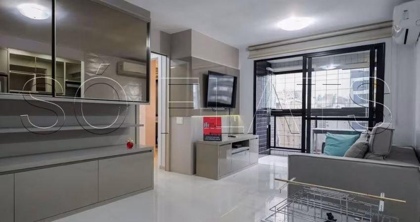 Espaço Alpha, flat disponível para locação com 57m², 02 dormitórios e 01 vaga de garagem.