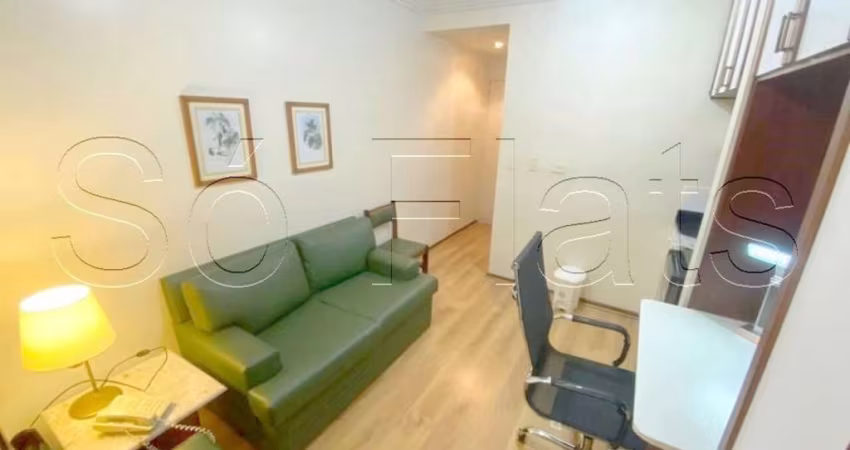 Apto disponível para locação com 26m², 1 dormitório e 1 vaga, próximo ao Hospital das Clínicas.
