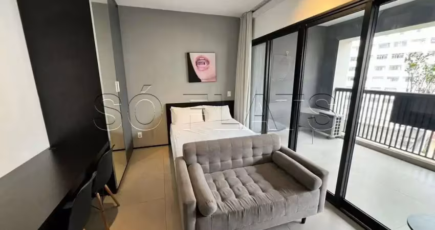 Vn novo higienópolis, flat disponível para locação com 33m² e 1 dormitório.