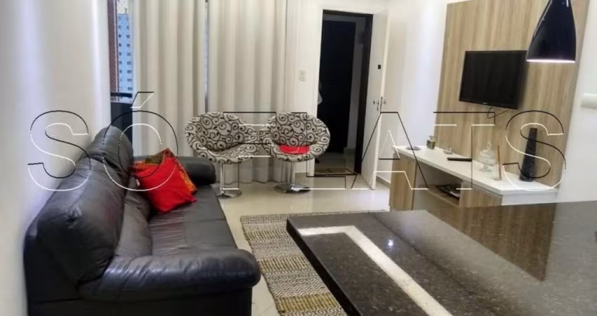 Apto no Le Bougainville contendo 55m², 1 dormitório e 1 vaga, disponível para locação em Alphaville.