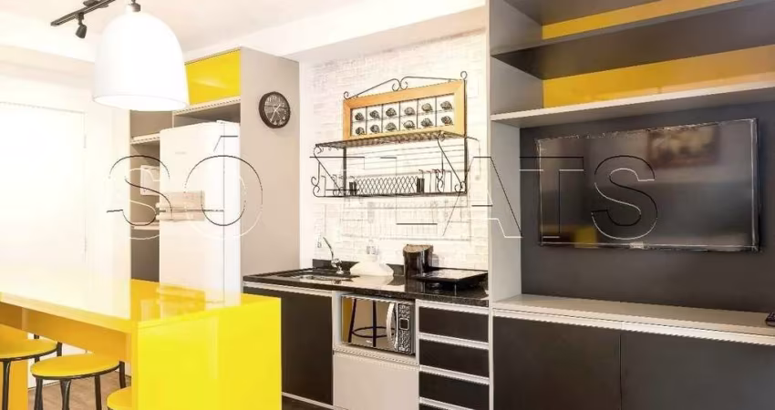 London SP disponível para locação contendo 35m², 1 dormitório e 1 vaga de garagem.