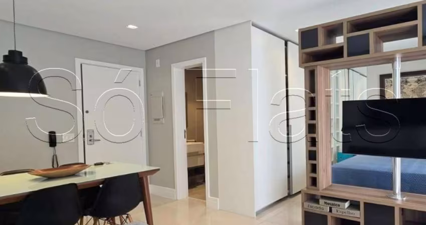 Flat disponível para locação na Vila Nova Conceição prox. ao Pq Ibirapuera com 54m², 1 dorm e 1 vaga