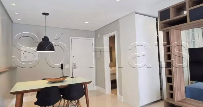 Disponível para locação na Vila Nova Conceição prox. ao Pq Ibirapuera com 54m², 1 dorm e 1 vaga