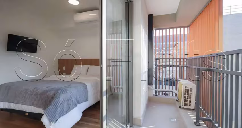 Apartamento 33m²  totalmente mobiliado para locação no paraíso.