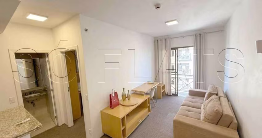 Flat disponível em São Caetano com 37m², 1 dormitório e 1 vaga para locação.