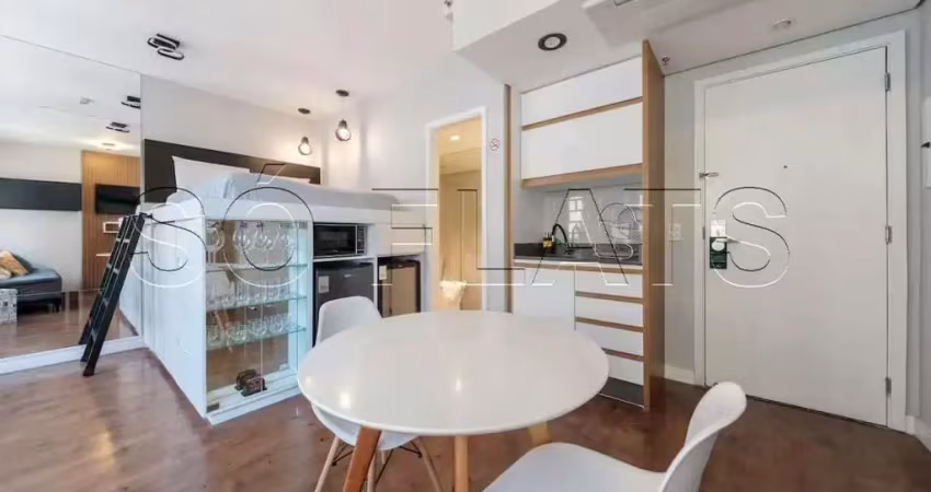 Slaviero moema, apto disponível para locação contendo 26m², 01 dormitório e 01 vaga.
