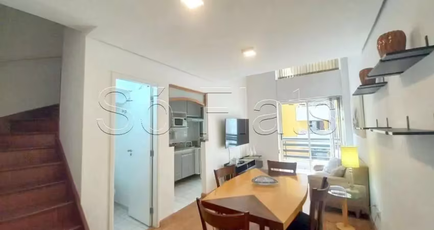 Duplex Life Moema, flat disponível para locação contendo 55m², 1 dormitório e 1 vaga de garagem.