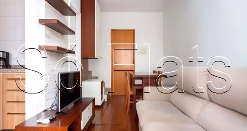 Residencial loft ibirapuera, apto disponível para locação com 45m², 01 dorm e 01 vaga.