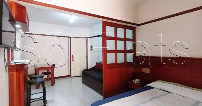 Flat champ´s elysées disponível para venda com 33m², 01 dormitório e 01 vaga de garagem