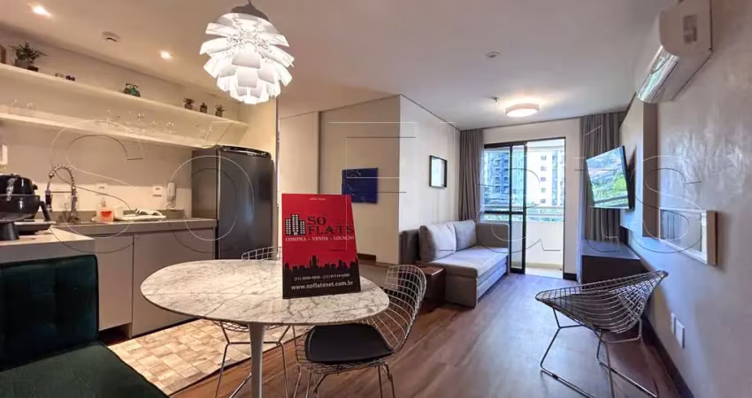 Flat no slaviero essential ibirapuera com 35m², 1 dorm e 1 vaga no centro de moema para locação.