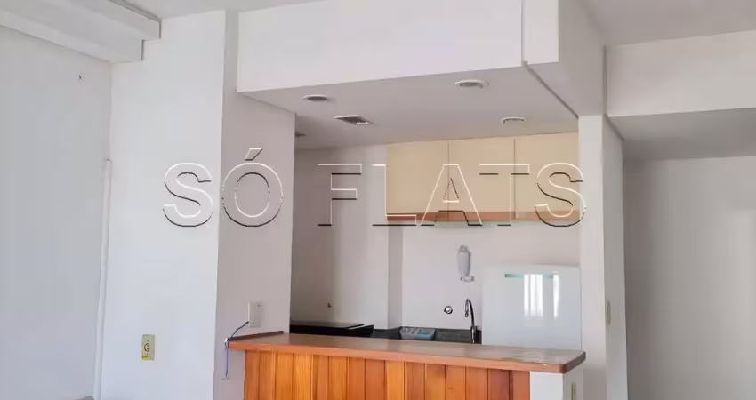 Apto equipado no q.i, com 37m², 1 dormitório e 1 vaga de garagem em moema, disponível para locação.