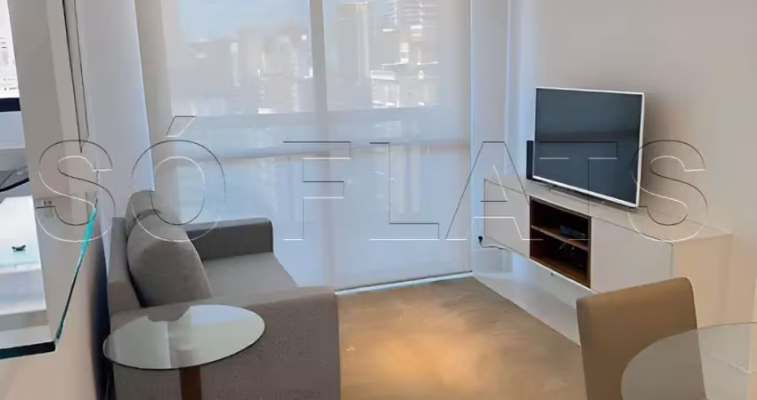 Apto no espaço alpha com 40m², 1 dormitório e 1 vaga para locação na vila olímpia.