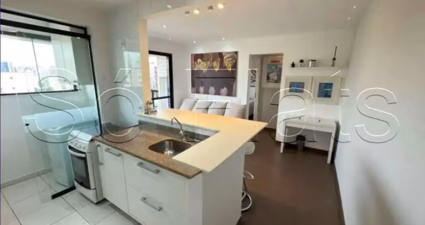Apto no espaço alpha com 41m², 1 dormitório e 1 vaga para locação na vila olímpia.