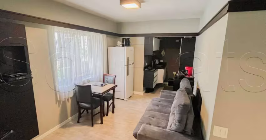 Flat disponível para locação totalmente mobiliado com 34m² próximo a marginal pinheiros.