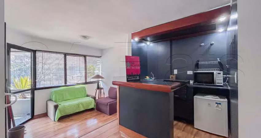 Park plaza brooklin, flat disponível para locação contendo 48m², 01 dormitório e 01 vaga de garagem.